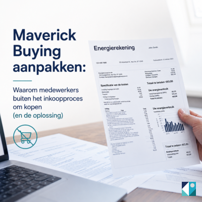 Kantoormedewerker controleert handmatig een factuur op een laptop – Maverick buying aanpakken en voorkomen via Civo Flow.