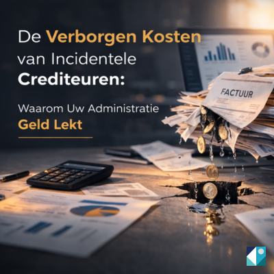 Infographic over de verborgen kosten van incidentele crediteuren en administratieve lasten in de financiële administratie